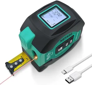 2 in 1 Rechargeable Digital Tape Measure with Laser, 197 ft Laser Tape Measure & 16 ft Almighty Ruler with LED Display, ft/in/m Unit Switch, Measure Area, Volume, Pythagorean for Woodworker