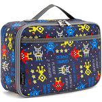 Kids Lunch Box Insulated Soft Bag Mini Cooler Back to School Thermal Meal Tote Kit for Girls, Boys,Women,Men by FlowFly,Robot