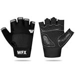 WESTWOOD FOX Weight Lifting Gloves Workout Bodybuilding Fitness Non Slip Padded Palm Grip Breathable Gym Gloves Running Training Exercise for Men Women (S, Black)