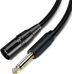 XMUXI XLR Male to 1/4 inch Unbalanced Microphone Cable, Mono TS 6.35mm to Male XLR Audio Cable Interconnect Mic Cord (3 Meters)