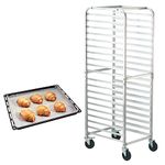 VEVOR Bun Pan Rack, 20-Tier Commercial Bakery Racks with Brake Wheels, Aluminum Racking Trolley Storage for Half & Full Sheet, Speed Rack For Kitchen Home, Bread Baking Equipment, 26"L x 20.4"W x 70"H