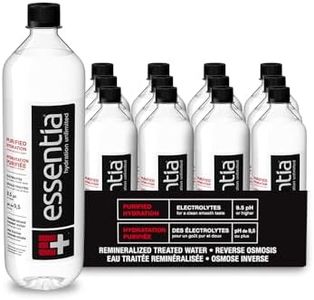 Essentia Ionized Alkaline Water 9.5 pH, Purified Hydration, Enhanced With Electrolytes for a Clean, Smooth Taste, Reverse Osmosis Purified, Recyclable 1L Bottles, 12 Count