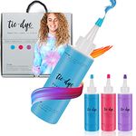 FunkyFish Tie Dye Kit: Tie-dye Gift Set. Hooded Sweatshirt, Fabric Dyes, Bottles, Gloves, Rubber Bands. Craft Set for Dyeing Clothes Suitable for All Ages (Light Purple, Light Blue, Dark Blue)