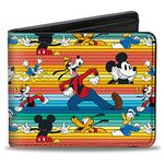 Buckle-Down Men's Bifold Wallet Mickey and Friends, 4.0" x 3.5", Mickey and Friends, 4.0" x 3.5", Buckle-down Bifold Wallet Mickey and Friends