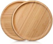 LANSEYQO 2 PCS Bamboo Plant Saucer，