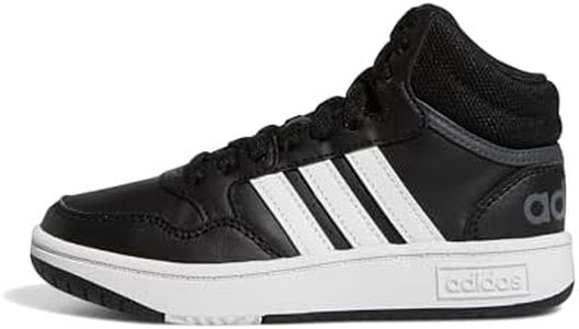 adidas Hoops 3.0 Basketball Shoe, Core Black/White/Grey, 1 US Unisex Little Kid