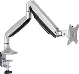 AVLT Single Monitor Arm Desk Mount Fits One 13"-34" Ultrawide Monitor with Adjustable Height Full Motion Height Swivel Tilt Rotation | VESA/Cable Management | Silver