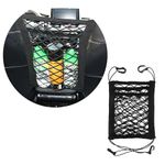 3 Layer Car Mesh Organizer,Multifunctional Elastic Net Trunk Bag/Car Purse Holder/Car Tissue Holder/Car Dog Barrier,Universal Car Net Pocket Handbag Holder Between Seats