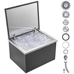 VEVOR Drop in Ice Chest, 20"L x 16"W x 13"H Stainless Steel Ice Cooler, Commercial Ice Bin with Hinged Cover, 40 qt Outdoor Kitchen Ice Bar, Drain-Pipe and Drain Plug Included, for Cold Wine Beer