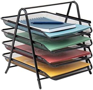 Mind Reader Desk Organizer with 4 Sliding Trays for Letters, Documents, Mail, Files, Paper, Black