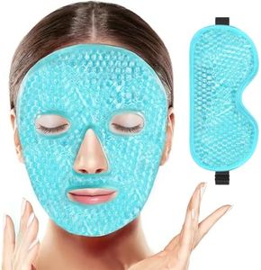 BeeVines Gel Eye Mask, 2 Pack Cooling Ice Sleeping Masks for Puffy Face Eyes for Men & Women, Cold & Warm Sleep Compress for Post Surgery, Puffiness, Allergies, Sinuses & Migraines(Blue)