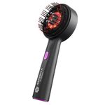 SERENIVA ScalpEase Electric Scalp Massager with Red Light Therapy | Hair Oil Applicator & Hair Growth Brush | Microcurrent Technology, 3 Massage Modes, & 6ML Oil Dispenser (Grey)