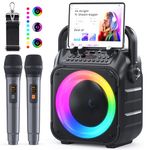 Ankuka Karaoke Machine 2 Microphones Karaoke Machine for Adults & Kids Portable Bluetooth Speaker with PA System, Supports TWS/FM/AUX/USB/TF/REC for Party, Birthday, Home (Black)