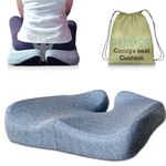 ORTHICO Orthopedic Coccyx Cushion for Tailbone Pain Relief, Gel Memory Foam Seat Cushion for Sitting and Driving, Back Pain Support Pillow, Ideal for Office Chair, Car Seat Cushion Grey, Below 80 kg