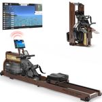 JOROTO Water Rowing Machine for Home Use, Foldable Rowing Machines for Gym with 28L Tank Oak Wood Rower Machine with Bluetooth, Adjustable Tablet Holder - 350LBS Weight Capacity - MR380C