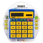 TEXET SL200BLUE Big Key Calculator | Dual Power: Battery and Solar Operated | Colour - Blue & Yellow | Bacterial Resistance