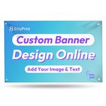 Custom Vinyl Banner Personalized HD Printing for Indoor/Outdoor - Perfect for Business Events, Graduation, Birthdays, and Parties - 1 or 2-sided Print, Grommets/Pole Pockets, Reinforced Edge - 8x8ft