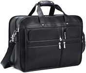 Polare 18.5” Napa Leather Laptop Briefcase Messenger Work Bag Overnight Bag For Men Large Fits 17.3” Laptop