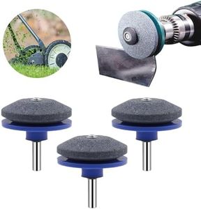 Lawnmower Blade Sharpener, 2025 New Mower Blade Sharpener, Quality Double Layer Corundum Lawn Mower Blade Sharpener, Lawnmower Dull Blade Sharpener for Any Power Hand Drill (3Pcs-Blue)
