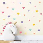 Wall Sticker for Kids Bedroom - 110 Pieces Colorful Mixed Size Love Heart Wall Decal Wall DIY Sticker for Boys Girls Bedroom Toddler Nursery Room Living Room Decorations - 10Sheets