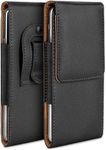 moex Plug Case Compatible with Motorola Moto G34 5G Case with Belt Clip, Mobile Phone Belt Bag Made of Vegan Leather, Mobile Phone Case for Inserting, Foldable Flip Protective Case, Black