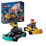 LEGO City Go-Karts and Race Drivers, Racing Vehicle Toy Playset for 5 Plus Year Old Boys, Girls and Fans of Race Car Toys with 2 Driver Minifigures, Small Gift for Preschool Kids 60400