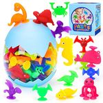 Lantanto 40Pcs Bath Toys for Kids 3+ Year Old, Suction Toys Dinosaurs Toddlers Bath Toy, Travel Toys for Boys Girls Ages 4-10 Window Sensory Toys Birthday Gifts for Kids