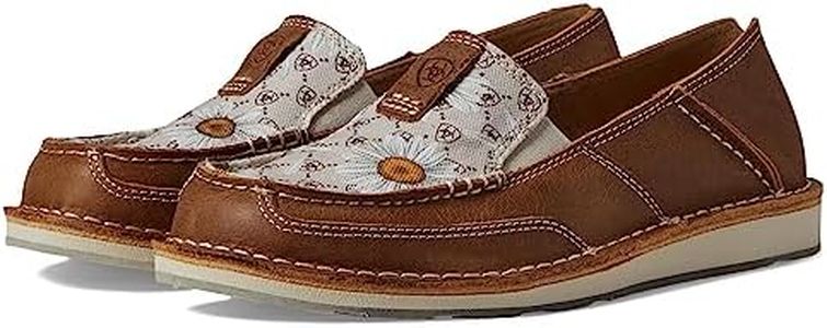 ARIAT Women's Cruiser Boat Shoe, Carmella Brown/Daisy Logo Print, 8