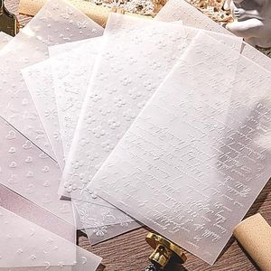 Aromoty 40 sheets Scrapbook Paper Embossing Translucent Vellum Paper Craft Scrapbooking Supplies Paper Art White Cardstock Printable Paper for Junk Journal Journaling DIY Materials Envelopes,4x5.7inch