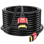 jojobnj HDMI Cable 50ft, 4K@60Hz, 18Gbps High Speed HDMI 2.0 Cord, Ultra HD,Ethernet Audio Return,Video 4K,1080p,3D,Arc, HDR Compatible with Xbox,PS5/PS4,HDTV,Laptop ect(Red)