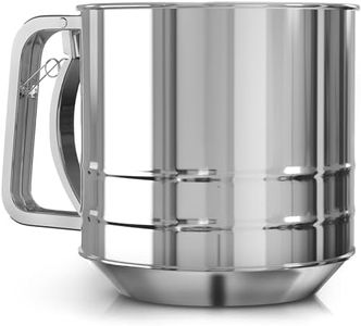 Powder Sugar Sifter for Baking Small - 5 Cup Flour Sifter Stainless Steel Sifter Fine Mesh Flour Sifter Sieve - Powdered Sugar Sifter for Baking Sifter Strainer Large Flour Sifter for Baking Fine Mesh
