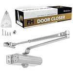 Door Closer Automatic Adjustable for Residential Garage Commercial ANSI/BHMA, UL Listed Fire Rated Latch Speed Power 3 (Aluminum)