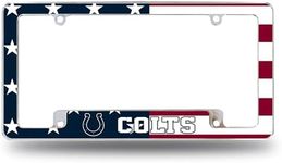 Rico Industries NFL Football Indianapolis Colts Patriotic 12" x 6" Chrome All Over Automotive License Plate Frame for Car/Truck/SUV