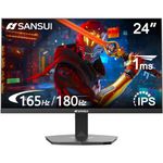 SANSUI Gaming Monitor 24 inch, FHD 165HZ 1ms IPS Computer Monitor, 110% sRGB, HDMI DP Ports, FreeSync Technolog，VESA Mountable/Frameless/Eye Care (ES-G24X5 HDMI Cable 1.5m Included)