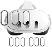 Juylay 2 Pack Upgraded Lens Protector for Meta Quest 3, High Definition Camera Lens Protector for Oculus 3, Alloy Frame, Thin 9H Tempered Glass for VR Accessories, Silver