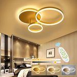 XEMQENER LED Ceiling Light, 42W Dimmable Chandeliers Ceiling Lights Color and Brightness Adjustable,Modern LED Ceiling Lamp with Remote & Memory Function for Living Room Bedroom Kitchen Hallway Office