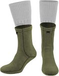 281Z Military Warm 6 inch Liners Boot Socks - Outdoor Tactical Hiking Sport - Polartec Fleece Winter Socks (Green Khaki), Olive Green, Large