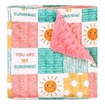 Baby Blanket for Girls, Super Soft Double Layer Minky Blankets with Dotted Backing, Sun Smile Toddler Newborn Nursery Bed Blanket, You are My Sunshine Print Throw Blanket, 30 X 40 Inches