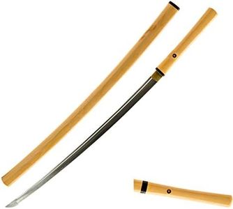 HMS Japanese Samurai Shirasaya Katana Sword, Hand Forged, 1095 Carbon Steel, Clay Tempered, Full Tang, Sharp