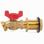 Hourleey Brass Rain Barrel Quarter, Rain Barrel Spigot Kit 1/2 inch, Rain Barrel Quarter Turn Ball Valve Spigot with Bulkhead Fitting