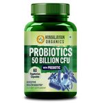 Himalayan Orgnics Probiotics 50 Billion CFU - 20 Strain + 150mg Prebiotic Supplement | Good For Digestive, Gut health, Immunity, Diarrhea, Gas & Bloating Support| For Men And Women - 60 Vegetarian Capsules