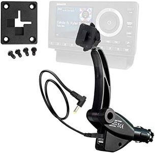 ChargerCity Dual USB Sirius XM Satellite Radio Car Truck Lighter Socket Mount w/Tilt Adjust & PowerConnect Cable for Onyx Plus EZR EZ Lynx Roady Starmate Xpress (Vehicle Dock NOT Included)