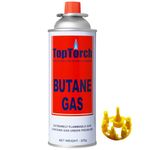 Top Torch® Portable 225G Flame Butane Liquefied Gas Canister Can Perfect Suitable To Refill Flame Lighters. Small Stove, Flame Torch, Camping Gas, Welding Fuel Gas. Pack-20