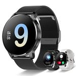 Smart Watch for Women (Answer/Make Call), Fitness Tracker for Android and iOS Phones Waterproof Smartwatch with 1.32" HD Full Touch Screen AI Voice Control Heart Rate Sleep Monitor Pedometer, Black