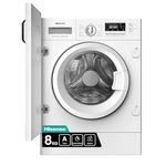 Hisense 3 Series WF3M841BWI Intergrated 8 KG Front Load Washing Machine - Durable Inverter | Quick Wash Baby Care | Wool - 14 Washing Programs 1400 RPM White- Energy Rating A