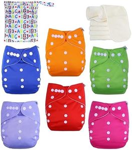 Kolo - kit de pañales de tela para bebés y niños: 6 pañales reutilizables + 6 insertos de bambú + 1 bolsa de transporte de pañales - 100% ecológicos