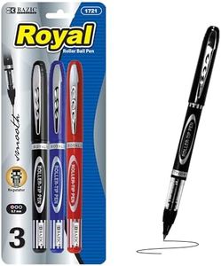 BAZIC Products Royal Rollerball Pen 0.7mm Assorted Color, Regulator Flowing Liquid Ink Pens, Rolling Ball Pens Smooth Writing for Office (3/Pack), 24-Packs