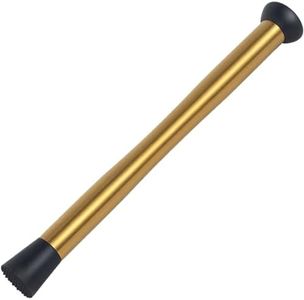 Lexenic Dual-End Heads Cocktail Muddler – Stainless Steel 32cm/12.6 Inch Bar Tool for Mojitos, Old Fashioned, Margaritas & More – Durable & Easy to Clean (Gold)