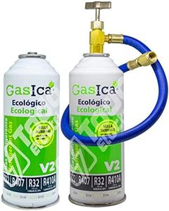 2 Bomboni Gasica V2 Gas Refrigerante Ecologico Organico Sostituto Gas R410A R32, R22, R407 e R290 più Tubo con chiave Ricarica Aria condizionata