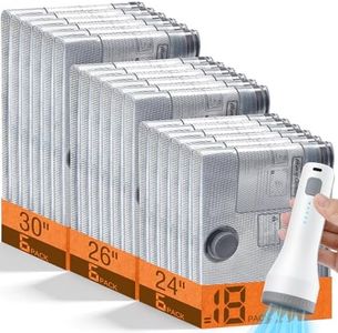 18 Pack Vacuum Storage Bags for Travel with Rechargeable Cordless Pump, Space Saver Bags for Clothes, Compression Packing Bags for Luggage and Suitcase, 18 Combo Size